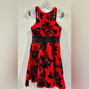 City Studio Red and Black Floral Dress